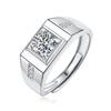 Anillo de plata S925 para pareja, ajustable, para hombre, venta en vivo, anillo de bodas de moissanita.