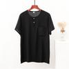 Playera de Algodón de Manga Corta para Hombres de Mediana Edad y Mayores, Pulóver Delgado de Algodón Artificial, Top de Talla Grande, Camiseta Básica de Cuello Redondo para Hombre