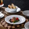 Louça de Cerâmica Branca Pura Simples Restaurante Hotel Uso Doméstico Prato Raso Prato Tigela de Cerâmica para Arroz Prato de Sopa Prato de Apresentação para Salada de Frutas