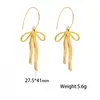 Europa y Estados Unidos estilo ins transfronterizo moda 18k oro acero inoxidable lazo colgante pendientes pendientes joyería al por mayor