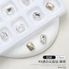 Arte de uñas K9 joyería taladro transparente súper brillante corazón torcido taladro de hacha gota de agua cuadrado gordo placa brillante diamante blanco usar accesorios para armadura al por mayor