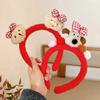 Outono e inverno novo laço urso arco de cabelo veludo ano novo vermelho arco de cabelo cartão de cabelo Coreia do Sul Dongdaemun novo festival de primavera chapéus