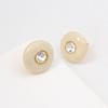 Aretes de botón esmaltados estilo francés aretes pequeños simples aguja de plata 925 sentido de alta gama nicho versátil temperamento aretes de botón retro para mujer