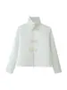 ZA comercio exterior transfronterizo artículo popular de ropa para mujer 2026 otoño nuevo moda europea y americana chaqueta versátil con cuello alto y decoración de botones para mujer
