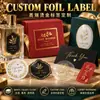 Pegatinas Populares de Alta Venta con Logo Estampado en Oro, Empaque para Cajas de Regalo, Impresión de Etiquetas Autoadhesivas Impermeables, Pegatinas Transparentes de Sellado