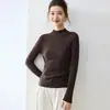 Design de rosa~Suéter de lã com gola redonda feminino malha fina ultrafino levemente transparente sexy slim-fit suéter pullover malharia