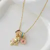 Collar de Carrusel Esmaltado de Moda de Venta Caliente Transfronterizo para Mujer, Elegante Cadena de Clavícula de Lujo Ligero de Gama Alta al por Mayor