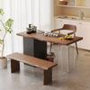 Nueva mesa de té de madera maciza de estilo chino, mesa de té para balcón, bandeja de té, nueva combinación de mesa de té y silla sencilla de estilo para apartamentos pequeños