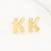 Pendientes de letras de burbuja lisas con baño de cobre y oro real transfronterizos, moda, temperamento, Joker, nuevos pendientes exquisitos, venta al por mayor