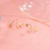 Pendientes de Rosca Pendientes Antiperdida Pendientes Doble Capa Corazón Pendientes de Estrella para Mujer Pendientes de Resorte Giratorio Pendientes de Sentido Avanzado
