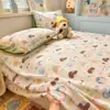Sábana de Cama de Terciopelo de Leche Engrosada Grado Materno e Infantil Peso Alto de Gramaje Funda Nórdica Cálida Artículo Único Pieza Única Sábana de Cama para Dormitorio Juego de Tres Piezas~