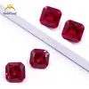 Gema Artificial Piedra Suelta Rubí Cuadrado Biselado Cuadrado Plano Corindón Rojo Collar Anillo Piedra Principal Piedra de Acompañamiento