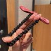 Corea del Sur Dongdaemun Estilo Xiaoxiang Cuerda para el Cabello con Lazo de Charol Cubierta de Cuero Linda Oreja de Conejo Círculo Intestinal Pequeño Corazón de Chica Banda de Goma