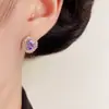 Moda de Nicho Versátiles Pendientes Ovalados de Diamante de Gama Alta para Mujer Temperamento Exquisito Diseño Simple Pendientes Súper Brillantes Venta al por Mayor