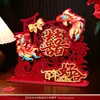 Enfeite de Personagem "Feliz": "Há alegria em minha casa" - adequado para noivado, casamento e decoração de casa. Decoração festiva de mesa estilo chinês