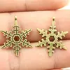 23mm 1.4g Bronze Antigo DIY Liga Acessórios Material Série de Natal Pingente de Floco de Neve