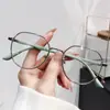 Gafas Lisas Artísticas de Celebridad de Internet para Hombres y Mujeres Estudiantes con Montura de Gafas Montura Redonda de Metal Gafas Planas Anti-Luz Azul Tendencia al por Mayor