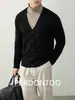 [Malha de Luxo com 14 Agulhas] Suéter de Lã Grossa Macia Anti-Pilling Tricotado Jaqueta Cardigan Quente Preguiçosa Masculina Outono e Inverno