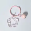 Chaveiro Colorido de Acrílico Transparente com Argola de Estrela Sino Fofo Miçanga DIY para Mochila Chaveiro