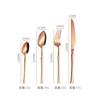 Vajilla de Acero Inoxidable Amazon Transfronteriza Juego de Cuatro Piezas de Cintura Pequeña Hotel Cuchillo para Carne de Dientes Gruesos Tenedor Cuchara de Postre Tenedor
