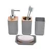 Conjunto de Bandeja para Banheiro de Plástico Conjunto de Artigos de Higiene Pessoal para Banheiro Suporte para Escova de Dentes Pia de Banheiro Enfeites de Hotel Conjunto de Quatro Peças