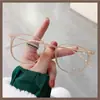 Óculos de miopia ultra leves marrons femininos estilo coreano moderno famosos na internet estilo ins armação pequena para rosto liso para olhos pode ser equipado com grau