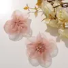 Moda Original Diamante Brillante Cuadros Seda Brillante Cosido a Mano Malla Flor de Cinco Pétalos Accesorios para el Cabello DIY Corsage Accesorios para Ropa de Mujer