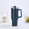 Taza Térmica de Viaje Aislada de 40 oz con Asa y Popote, Taza de Acero Inoxidable de Doble Pared al Vacío, Mantiene la Bebida Fría y Caliente, Termo para Café de Viaje