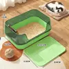 Caja de arena para gatos grande semi-cerrada con valla alta, inodoro para gatos domésticos con tapete para pies, anti-salpicaduras, anti-olor, suministros para mascotas al por mayor