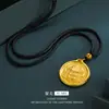 Colgante Zakilam Dorado de Larga Data Cuerda para Atar Dios Francés Antiguo de la Riqueza Colgante para Hombres y Mujeres Regalo