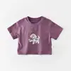2026 Estilo Coreano Ropa para Niños Bebé Niño Manga Corta Versátil Holgado Estampado de Cachorro de Dibujos Animados Camiseta Top de Verano 62810