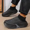 Pantuflas de algodón para hombre 2026 modelo nuevo para invierno, adecuadas para usar en exteriores, con forro polar adicional para abrigar, impermeables, antideslizantes, suela suave, engrosadas y con talón cubierto