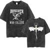 Camiseta Lavada Vintage de la Escuela de Guerra Basgiath Cuarta Ala Dragón