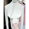 Suéter de Punto con Cuello Alto Rojo Ankora para Mujer, Capa Interior Otoño e Invierno, Suéter de Cuello Medio, Elegante Top Vino Tinto