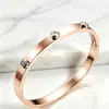 Pulsera de Acero Inoxidable para Niña de Alta Calidad Chapada en Oro de 18 Quilates Color Libre Pulsera Oro Rosa Diamante Joyería de Mano de Moda