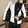 Transfronterizo se puede distribuir en nombre de la primavera de 2025 nuevo color combinado chaqueta con cremallera bordada abrigo blanco negro caqui