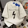 Camiseta de Manga Corta Tie-Dye de Algodón Puro Pesado, Marca de Nicho Chic y Moderna, para Hombres y Mujeres, Top de Moda Holgado de Verano con Cuello Redondo para Parejas