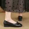 Zapatos de mujer con lazo y estilo Mary Jane, adecuados para todas las estaciones, cómodos de llevar, zapatos de vestir de corte bajo con un toque vintage francés
