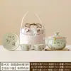 Conjunto de Chá Portátil de Cerâmica para Viagem ao Ar Livre com Cinza de Madeira Osmanthus Gatinho Bule de Mão Copo Rápido Um Bule Três Copos