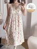 Camisón con Tirantes para Mujer en Verano con Almohadillas para el Busto, Pijama de Algodón Burbuja Desmontable para Mujer, Ropa para el Hogar Holgada, Dulce y Linda, Envío Gratis