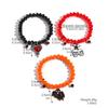 Set de Pulseras Transfronterizas Más Vendido en Amazon Cuentas de Arroz Calabaza Naranja Calavera Colgante Pulsera de Cuentas de Halloween