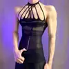 Lingerie Sexy para Lóbulos Masculinos, Novo Estilo Peça Única de Malha Justa, Lingerie Sexy Transparente, Design Tentador com Abertura na Virilha, Rasgável