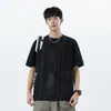 Camiseta de Verano Nueva para Hombre Pengyun, Cuello Redondo, Manga Corta, Holgada, Moderna, de Alto Gramaje, Top de Media Manga para Hombre