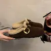 Zapatos Birkenstock afelpados zapatos de pelo para mujer ropa de exterior 2026 nuevo estilo invierno slip-on punta cerrada medias pantuflas pantuflas de algodón Birken