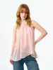 Top de Tirantes Firstflor a la Moda y Refrescante que Expone la Piel con Dobladillo Asimétrico y Caída Suave, Top Casual sin Mangas