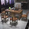 Novo Estilo Chinês Madeira Maciça Escritório Casa Pequeno Apartamento Mesa de Chá Kung Fu Estação de Preparo de Chá de Alta Qualidade Conjunto de Mesa e Cadeiras para Chá na Varanda