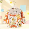 Avental Infantil Outono e Inverno Roupa Externa Manga Longa Impermeável e Anti-Sujeira para Bebês Macho e Fêmea Babadores de Alimentação Roupa Reversível para Bebê