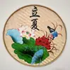 Pá de lixo pintada à mão em bambu trançado pintura nostálgica fazenda bambu trançado pintura decoração pá criativa country mural de parede grão tudo trabalho duro