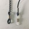 Cadena para gafas de material con cuentas DIY, cuerda para gafas, anillo antideslizante de silicona, accesorios para gafas, material de silicona grande