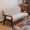 Sofá Nórdico Retrô de Madeira Maciça, Três Lugares, Adequado para Apartamentos Pequenos, Casas de Aluguel, Estilo Moderno Simples, Sofá de Um, Dois ou Três Lugares